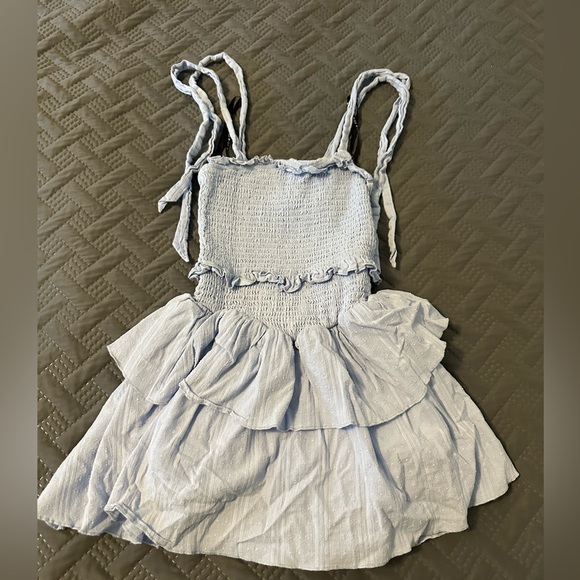 Katie J NYC Light Blue Smocked girls dress - Picture 2 of 3